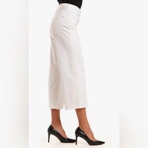 Mavi High Rise Wide Leg White Raw Hem Denim Jeans Women’s Size 26 Cotton Stretch